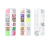 3 Boxes Nail Art Decors 3 Boxes Pet Shiny Decorative Sequins