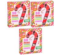 3 Boxes of Candy Canes 12pk - Festive Christmas Treats, Ideal for Tree Decorations - 120g per Pack (90 Mini Peppermint)