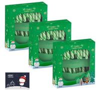 3 Boxes of Candy Canes 12pk - Festive Christmas Treats, Ideal for Tree Decorations - 120g per Pack (Peppermint)