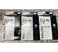 3 Boxes of VELCRO Heavy Duty Stick On Pre cut Strips 50mm x 100mm 7kg 6 Strips