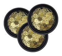 3 Boxes Steampunk Nail Art Accessories Metal Charms Vintage 3 Set | Lightweight Comfort with Quick and Easy Use, Suitable for Gel Nails and Cosplay Makeup, for Christmas and Halloween