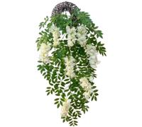 3 Branch 8 Head Artificial Silk Hanging Lantern Flower Vine 120cm | This 120cm artificial silk lantern flower hanging vine features detailed flocking texture for realistic wall decoration.