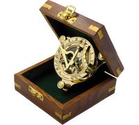3" Brass compass sundial maritime nautical vintage antique nautical sundial compass