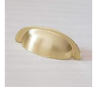 3" Brushed Brass Gold Dresser Pulls Knob Drawer Knobs Pull Handles Cup Bin Shell Pull Handles Kitchen Cabinet Handle Knob 76mm (3" handle)