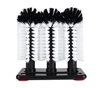 3 Brushes Glass Cups Washer With Suction Cup Base, Glass Brush With Suction Cup Lae Gobelet Suitable, Dishwashing Brush, Triple Bar Washer Base, Lae Gobelet Suitable