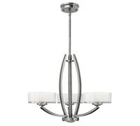 3 Bulb Chandelier Hanging Pendant LIght Brushed Nickel LED G9 3.5W Bulb