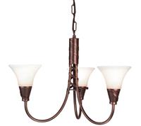 3 Bulb Chandelier Hanging Pendant LIght Copper Patina LED E14 60W Bulb