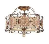 Loops 3 Bulb Semi Flush Light British Bronze Oxidized Bronze LED E27 60W Bulb Loops Multicolor