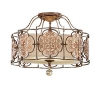 3 Bulb Semi Flush Light British Bronze Oxidized Bronze LED E27 60W Bulb Loops Multi One Size
