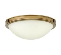 Elegant 3-Bulb Semi Flush Ceiling Light With Heritage Brass Finish And White Shade