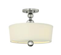 Loops 3 Bulb Semi Flush Light Highly Polished Nickel Finish LED E27 60W Bulb in Metallics Loops Metallics