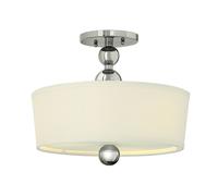 3 Bulb Semi Flush Light Highly Polished Nickel Finish LED E27 60W Bulb Loops Metallics One Size