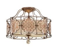 Loops 3 Bulb Semi Flush Light British Bronze Oxidized Bronze LED E27 60W Bulb Loops Multicolor