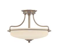 3 Bulb Semi Flush Light Polished Chrome LED E27 100W Bulb