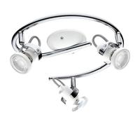 3 BULB SPOTLIGHT EGLO TUKON GU10-LED WHITE/CHROME BULBS INCLUDED 9W 30CM BASE