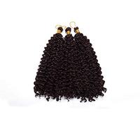 3 Bundle 14" Water Wavy Crochet Braiding Hair Extensions Braids Ombre Deep Curly Weaving Hairpiece Mednium Brown