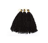 3 Bundle 14" Water Wavy Crochet Braiding Hair Extensions Braids Ombre Deep Curly Weaving Hairpiece Natural Black