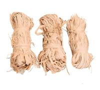 3 Bundles Brown Raffia Straw, Natural Raffia Bundles, For Florist Bouquets Decoration Crafts Ties Wrapping for Christmas Birthday Wrap Ribbon