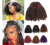 3 Bundles/Pack Curly Crochet Hair Bulk Braiding Hair 11 inch 120g Kinky Crochet Afro Kinky Twists Crochet Hair Extensions Hair Extensions Black mix Dark Auburn