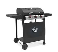 Dellonda 3 Burner Gas Bbq Grill With Piezo Ignition, Built-In Thermometer, Black/stainless Steel