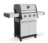 3 Burner Deluxe Gas BBQ Grill with Piezo Ignition, Stainless Steel - DG16