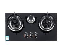 3 Burner Gas Countertop Gas Cooktop, Tempered Glass Drop-in Gas Range Hob, Home Kitchen Built-in Gas Stove Top with Thermocouple Protection, Easy to Clean