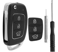 3 Button Key Fob Case for Hyundai I30 with Replacement Folding Car Key Shell Remote Control Pad for Hyundai i40 i20 i30 i10 ix20 ix30 ix35 ix45 ix55 and for Kia Ceed Soul Sportage Venga(with Tool)