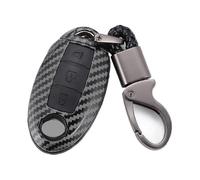(3 Buttons Black) Abs Carbon Fiber Shell + Silicone Car Key Cover Cases For Nissan Leaf Micra Qashqai X Trail Versa Note Patrol Tiida Murano Juke Infiniti (4 Buttons Bl