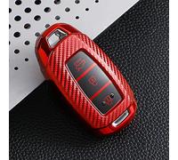 3 Buttons Carbon Fiber Soft TPU Car Key Case Cover, for Hyundai I30 Ix35 Kona Encino Solaris Azera Accent TM Palisade Santa Fe