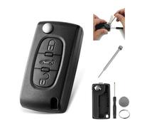 3 Buttons CE0523 Car Fob Case for Peugeot 407 607 307 308 207 SW CC Expert Partner Citroen Dispatch C2 C3 C4 C8 - Key Cover Replacement With Pin Removal Tool Battery CR1620