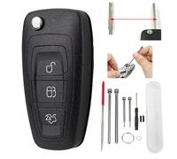 3 Buttons Flip For Ford Fiesta Focus MK3 MK7 Mk4 Mk8 Mondeo Galaxy Tourneo Transit Custom Kug S-max C-max T-ransit Key with Pin Removal Tools HU101Blade