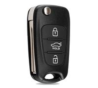 3 Buttons Kia Key Fob Case Replacement Fits for Hyundai i20 i30 i35 iX20 iX35 Kia Ceed Soul Sportage Venga Folding Key Case Accessories, Car Remote Control Key Shell with Uncut Blade