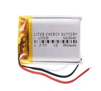 3 Cables, 553640 LiPo Battery, 3.7 V, 850 mAh, 3.145 Wh, 1S, 5C, Litre, Energy Battery, Rechargeable with PCM-Thermistor NTC Smartwatch, Electronic Clock, Not Suitable for Radio Control 42 x 36 x 5.5