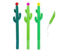 3 Cactus-Shaped Gel Pens, Cute Creative Stationery Pens, Student Supplies, Party Gifts, and Learning Utensils.