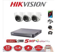 (3 Cameras, 500GB) HIKVISION CCTV SYSTEM 5MP DS-2CE72HFT-F KIT
