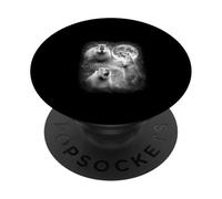 3 Capybara 90´s black and white Howling to the moon PopSockets Adhesive PopGrip