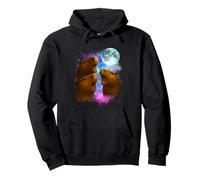 3 Capybara Moon Giant Rodents Weird Howling Parody Pullover Hoodie