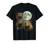 3 Capybara Moon Giant Rodents Weird Howling Parody T-Shirt