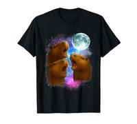 3 Capybara Moon Giant Rodents Weird Howling Parody T-Shirt