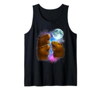 3 Capybara Moon Giant Rodents Weird Howling Parody Tank Top