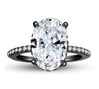 3 Carat Oval Engagement Rings for Women by Ginger Lyne | Cubic Zirconia Wedding Rings for Women Sterling Silver White Gold | Large Fake Diamond Engagement | Travel CZ Simulated Promise or Bridal, 12