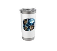 3 Cats Moon Classic 90s Airbrushed Look Stainless Steel Insulated Tumbler