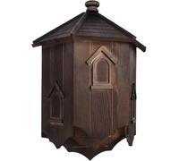 3-Chamber Bat House for Outdoors - Large Natural Wood Bat Box for Garden & Wildlife - Heavy Duty Bat Roosting Box - Easy to Hang (Brown and Black, Large)
