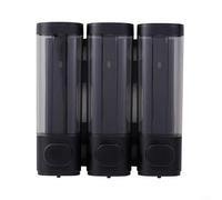 3 Chamber Wall Mounted Soap Dispenser for Shower Essentials 300ML Each with Easy Refill Design (Black)