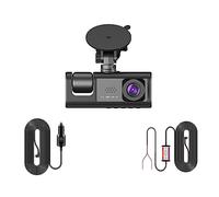 3 Channel Car DVR HD 1080P 3-Lens Inside Vehicle Dash CamThree Way Camera DVRs Recorder Video Registrator Dashcam Camcorder Super Night Vision(Dual Camera-BL,None)