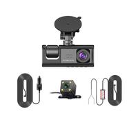 3 Channel Car DVR HD 1080P 3-Lens Inside Vehicle Dash CamThree Way Camera DVRs Recorder Video Registrator Dashcam Camcorder Super Night Vision(3 Camera-BL,None)