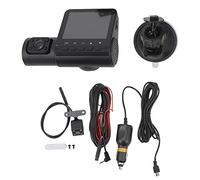 3 Channel Dash Cam 1080P Three Way Triple Car Camera with Night Vision, 170 Degree Wide Angle Front Lens, Inside and Rear Views, G Sensor, Loop Recording, and Real Time Driving