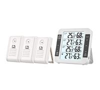 3 Channel Digital Thermohygrometer with Remote Sensors 328ft 100m Backlight Humidity Meter Comfortable Level Temperature for Home Indoor Outdoor
