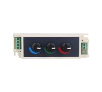 3-Channel RGB LED Dimmer Controller for DC 12V-24V LED Strips & Modules, Rotary Knob Brightness Control, PC+ABS Housing, White/Blue