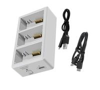 3 Channel Two Way Fast Charging Hub Station for Battery Device Sequential Charging and Storage Case Compact Station